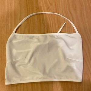 White Crop Tank 2 tie in the back